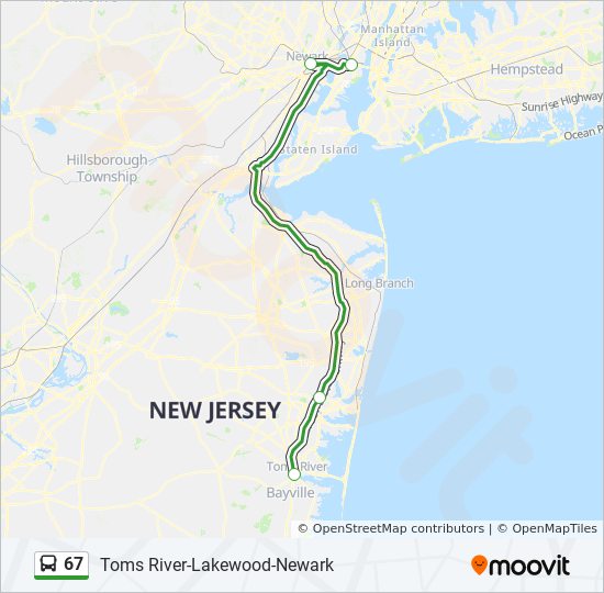 67 Route Schedules, Stops & Maps 67x Toms River Parkway Exp (Updated)