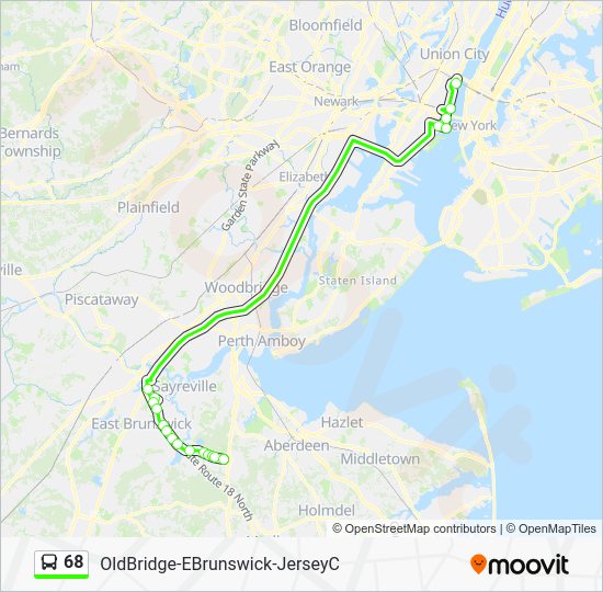 Nj Transit Map Pdf 68 Route: Schedules, Stops & Maps - Weehawken Via Exchange Pl Via Hoboken  (Updated)