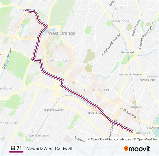 71 Bus Line Map