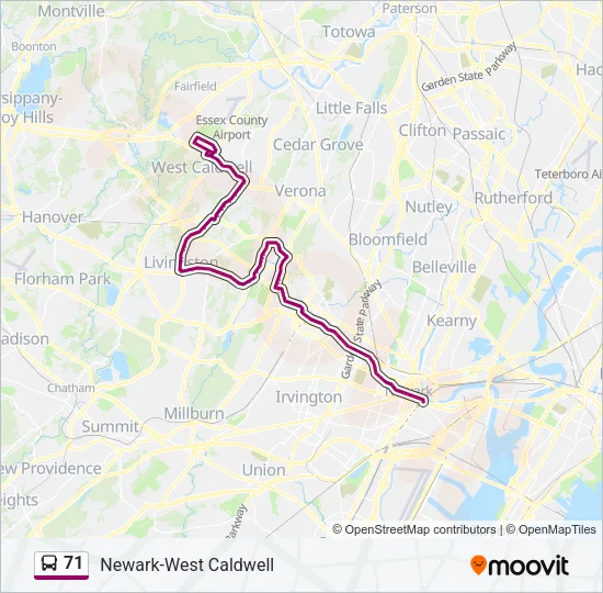 71 Bus Line Map