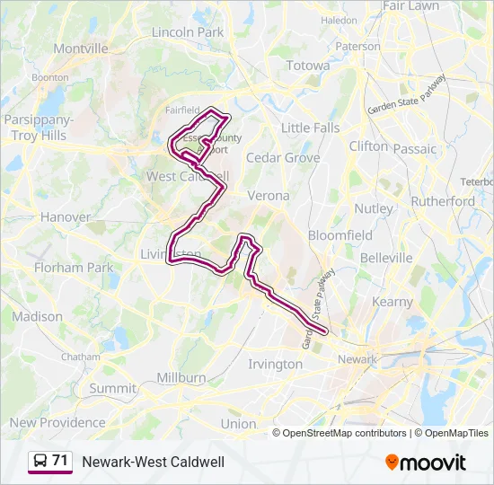 71 Bus Line Map