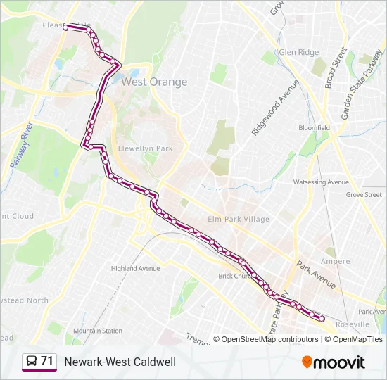 71 Bus Line Map
