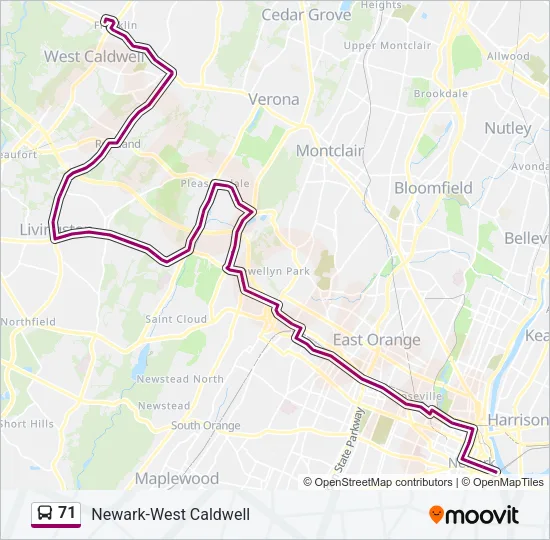 71 Bus Line Map