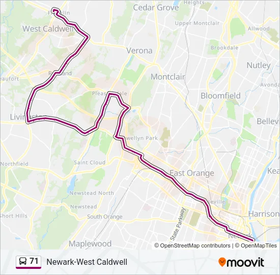 71 Bus Line Map