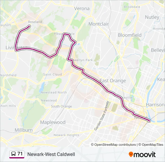 71 Bus Line Map