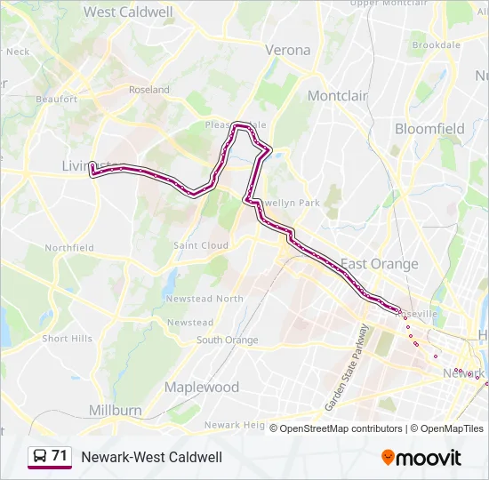 71 Bus Line Map
