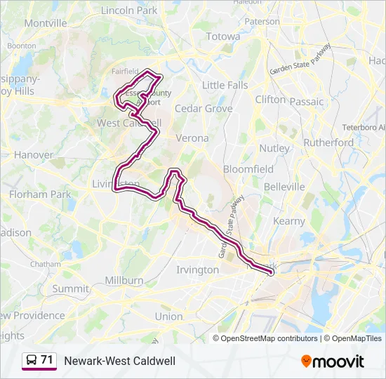71 Bus Line Map