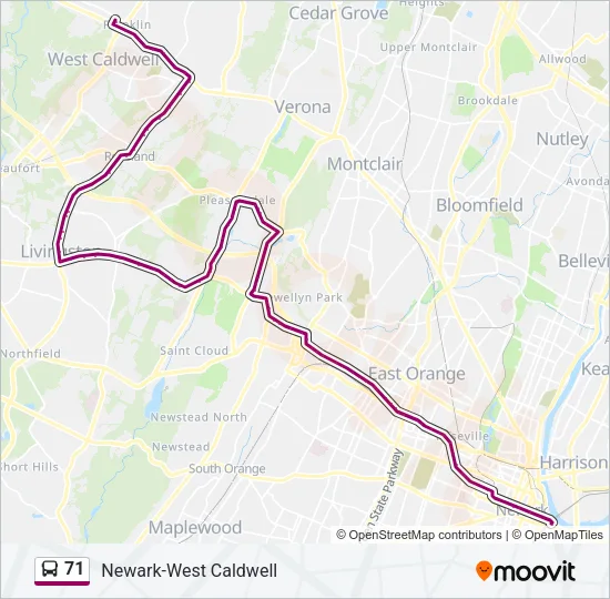 71 Bus Line Map