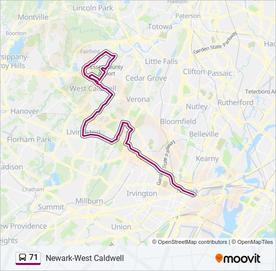 71 Route Schedules Stops Maps Newark Via Fairfield Loop