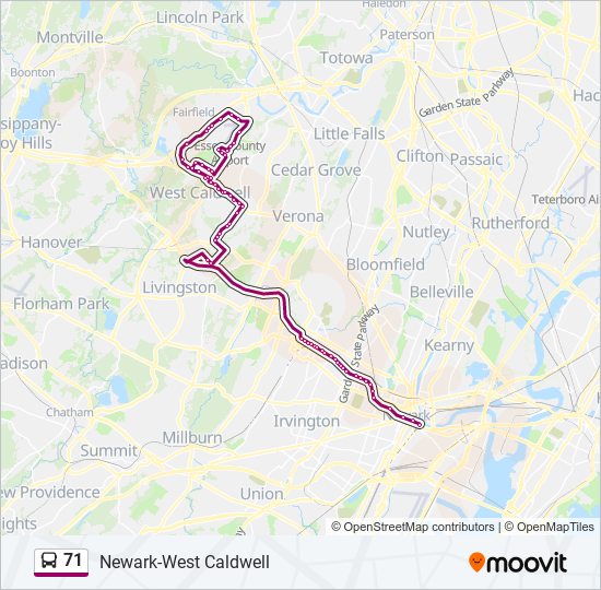 71 Route Schedules Stops Maps 71x Newark Via Fairfield