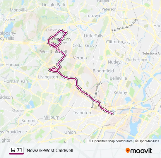 71 Bus Line Map