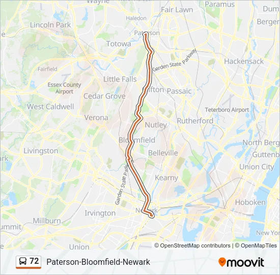 72 Bus Line Map