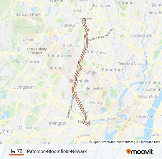 72 Bus Line Map