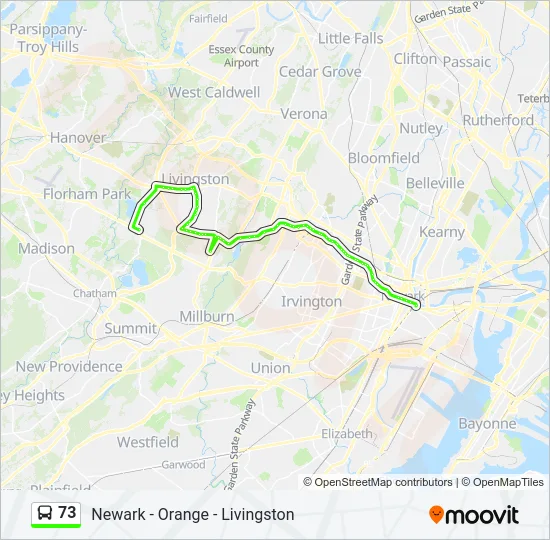 73 Bus Line Map