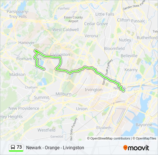 73 bus Line Map