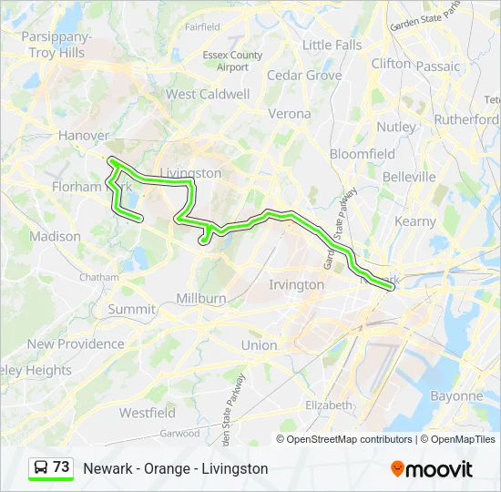 73 Bus Line Map