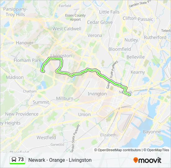 73 Bus Line Map