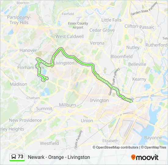 73 Bus Line Map