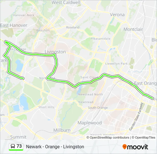 73 Bus Line Map
