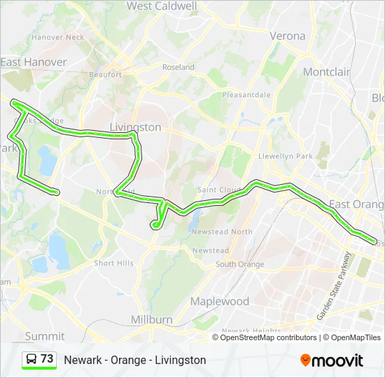 73 Bus Line Map