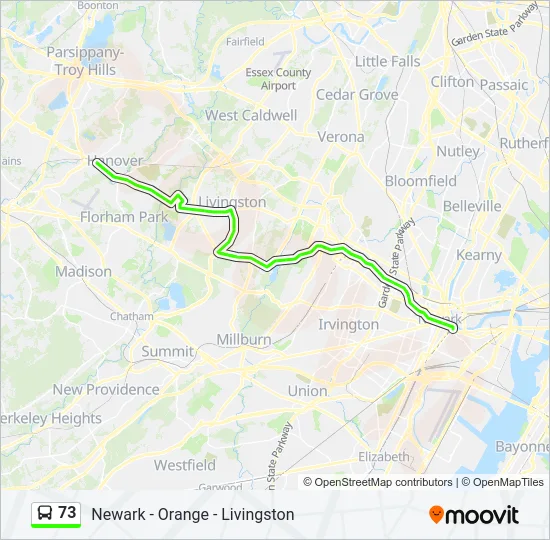 73 Bus Line Map
