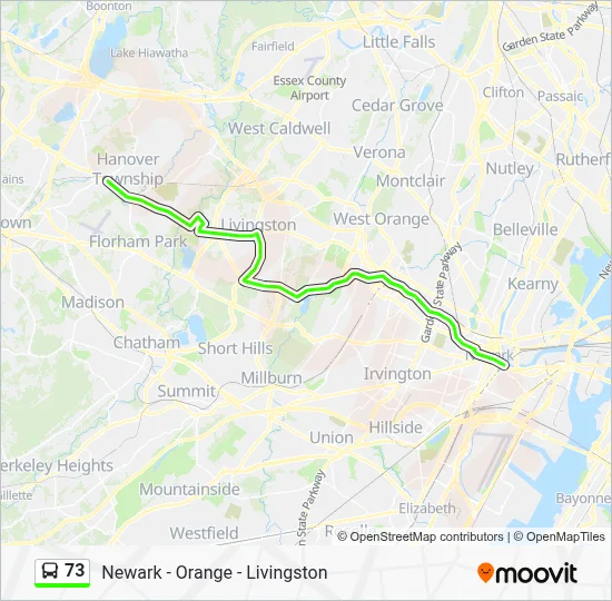 73 Route: Schedules, Stops & Maps - Whippany Troy Hills Road (Updated)