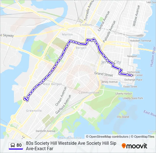 80 Bus Line Map