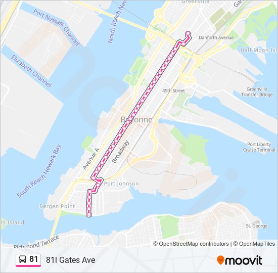 81 bus Line Map