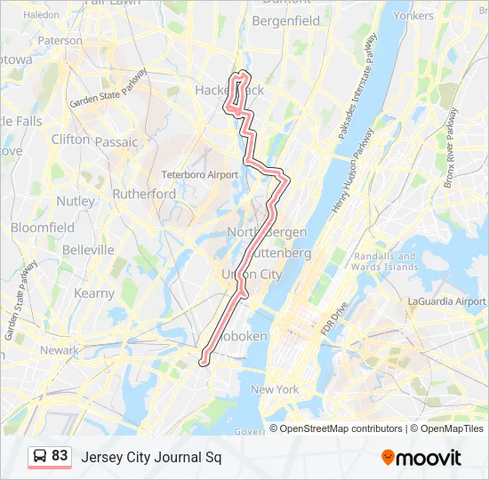 83 Bus Line Map