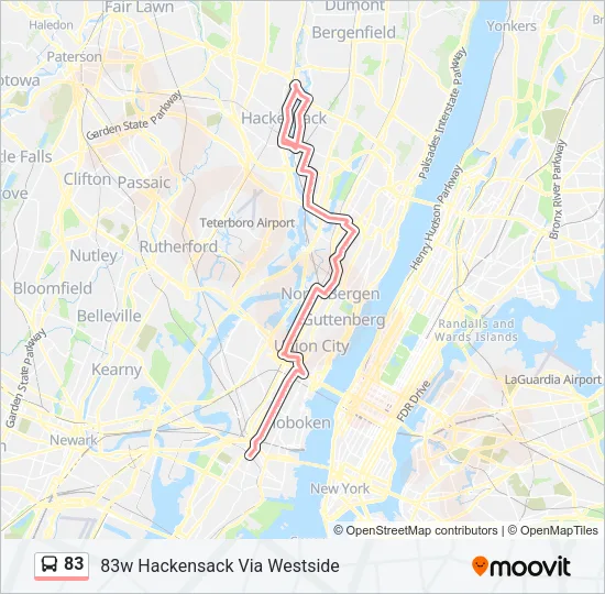 83 Bus Line Map