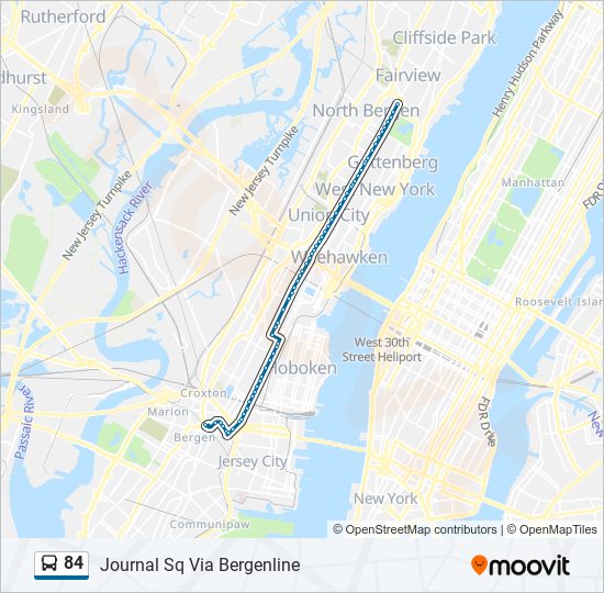 84 bus Line Map