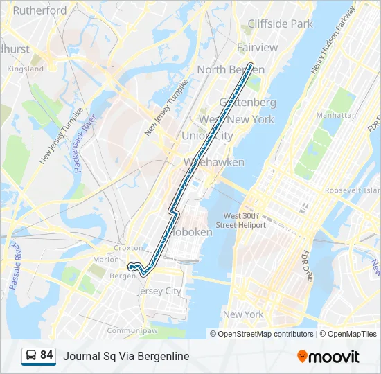 84 Bus Line Map