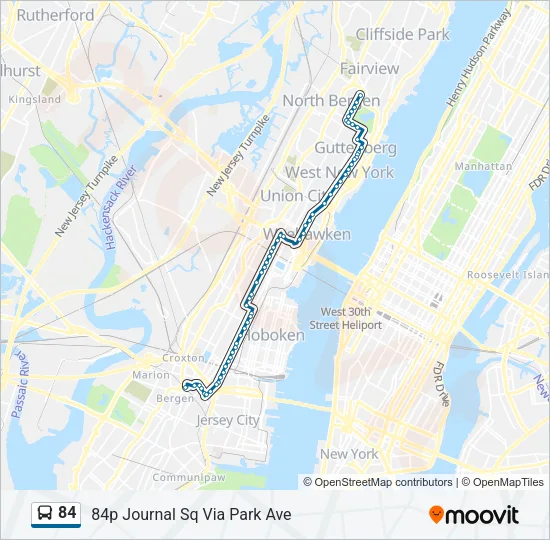 84 Bus Line Map