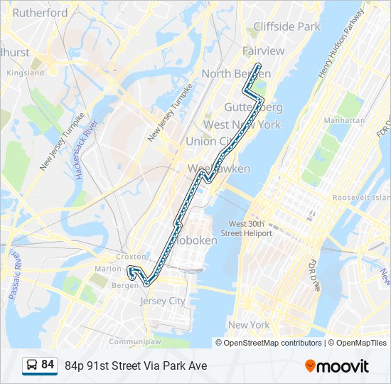 84 Route: Schedules, Stops & Maps - 84p 91st Street Via Park Ave (Updated)