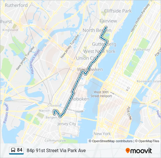 84 Bus Line Map