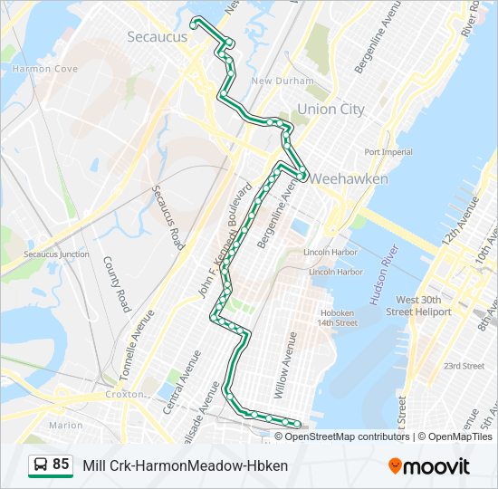 85 Bus Line Map