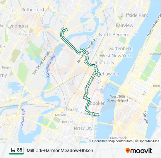 85 Bus Line Map