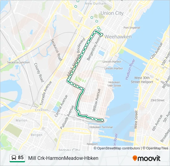 85 Bus Line Map