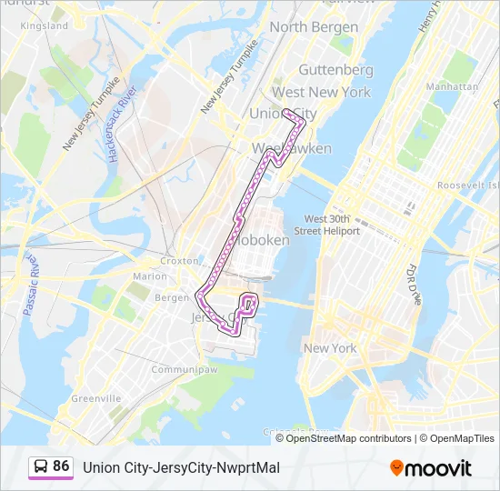 86 Bus Line Map