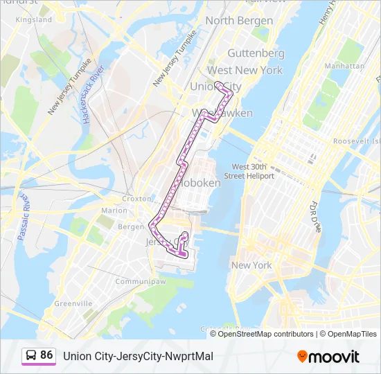 86 Bus Line Map