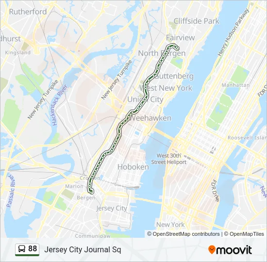 88 Bus Line Map