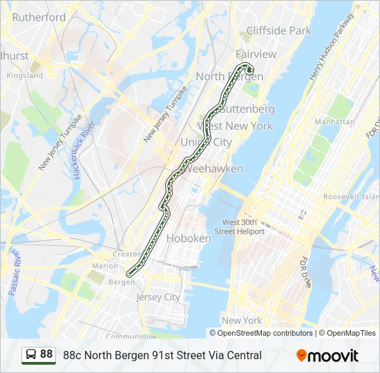 88 Bus Line Map