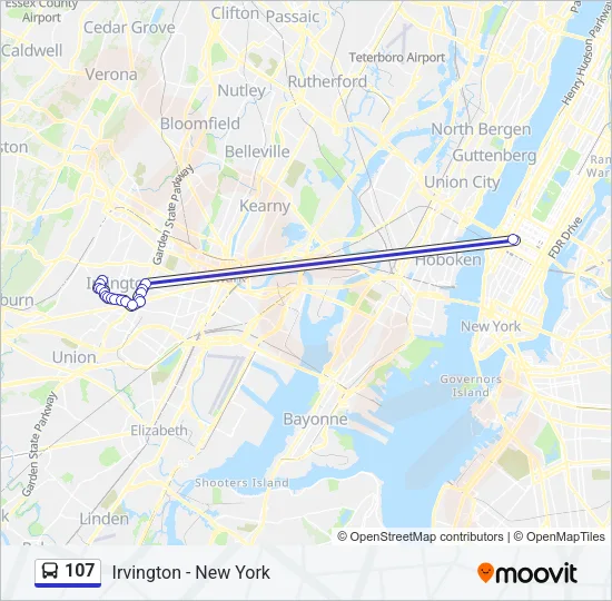 107 Bus Line Map
