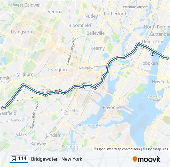 114 Bus Line Map