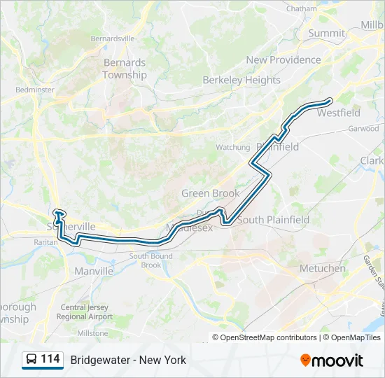 114 Bus Line Map