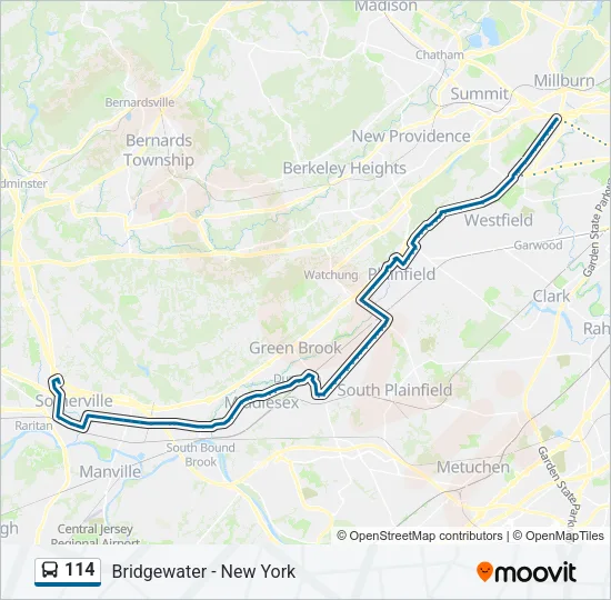 114 Bus Line Map