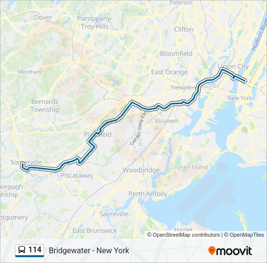 114 Bus Line Map