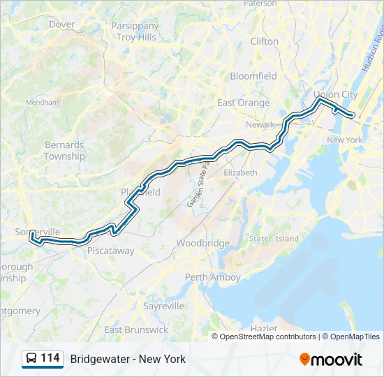 114 Bus Line Map