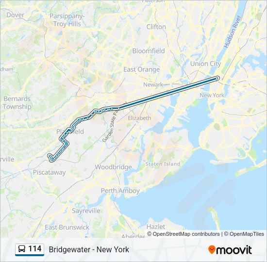 114 Bus Line Map