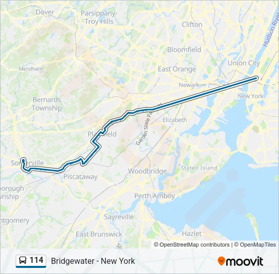 114 Bus Line Map